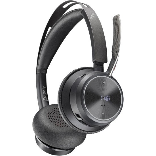 POLY Micro-casque Voyager Focus 2 USB-C-C certifié Microsoft Teams + adaptateur USB-C/A