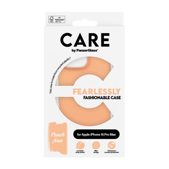 PanzerGlass CARE by PG Peachy iPhone16 6.9 Pro coque de protection pour téléphones portables Housse Transparent