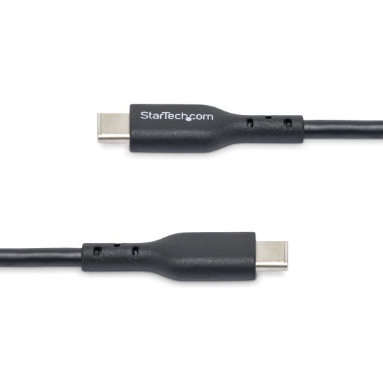 StarTech.com Chargeur USB-C de 2m, Câble USB-C, Cordon de Recharge USB 2.0 Type-C pour Ordinateur Portable, Câble de Chargement, 60W 3A Power Delivery, Gaine TPE, Câble de Transfert de Données USB-C, M/M