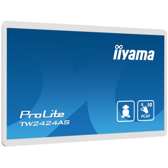 iiyama TW2424AS-W1 affichage de messages Panneau plat de signalisation numérique 60,5 cm (23.8") Wifi 250 cd/m² 4K Ultra HD Noir Écran tactile Intégré dans le processeur Android 24/7