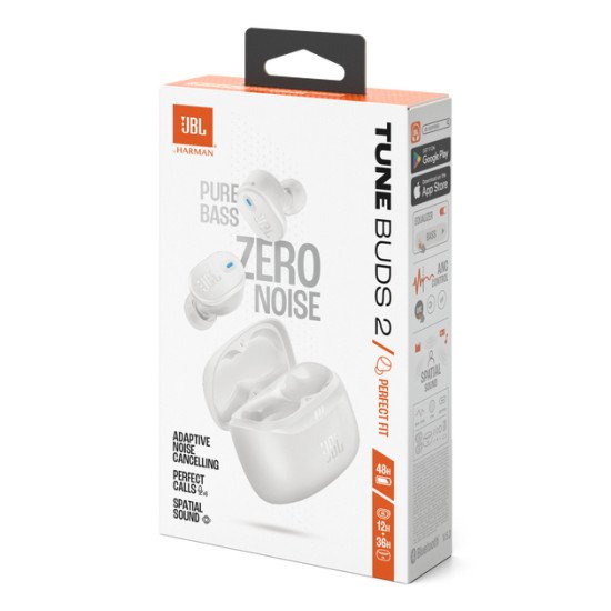 JBL Tune Buds 2 Casque True Wireless Stereo (TWS) Ecouteurs Appels/Musique Bluetooth Blanc