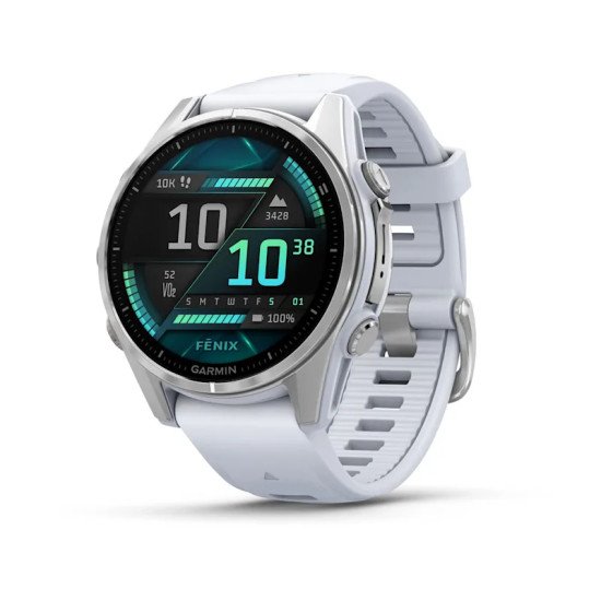 Garmin Fenix 8 3,3 cm (1.3") AMOLED 43 mm Numérique 416 x 416 pixels Écran tactile Argent Wifi GPS (satellite)