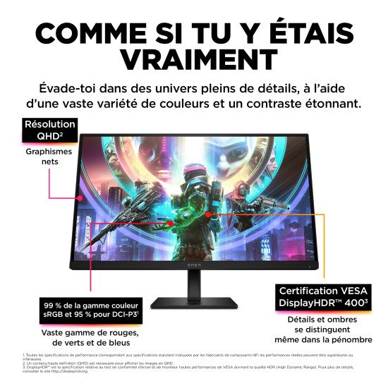 OMEN by HP Écran gamer QHD 240 Hz OMEN 27 pouces - OMEN 27qs