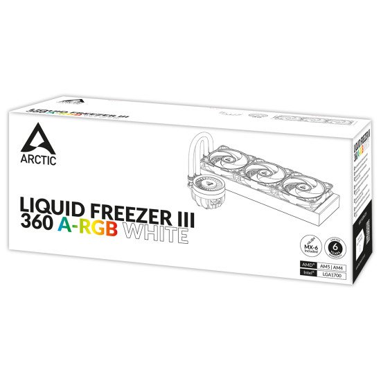 ARCTIC Liquid Freezer III 360 A-RGB Processeur Refroidisseur de liquide tout-en-un 12 cm Blanc 1 pièce(s)