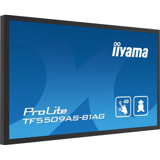 iiyama TF5539AS-B1AG affichage de messages Écran plat de signalisation numérique 138,7 cm (54.6") LED 500 cd/m² 4K Ultra HD Noir Écran tactile Intégré dans le processeur Android 24/7