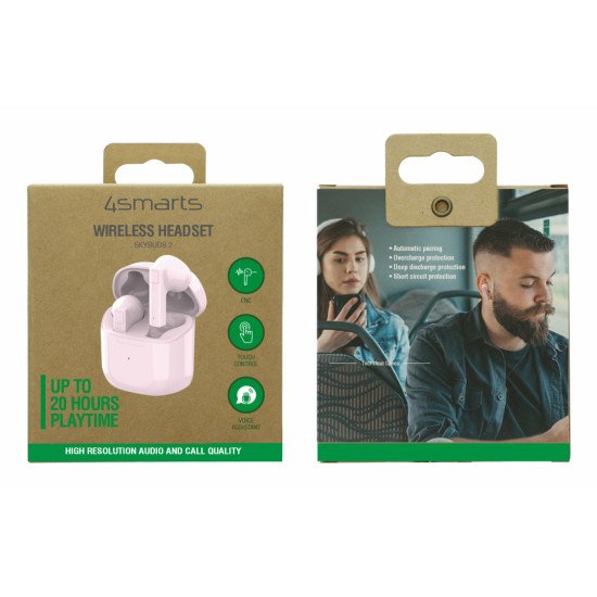 4smarts SkyBuds 2 Casque True Wireless Stereo (TWS) Ecouteurs Appels/Musique USB Type-C Bluetooth Rose