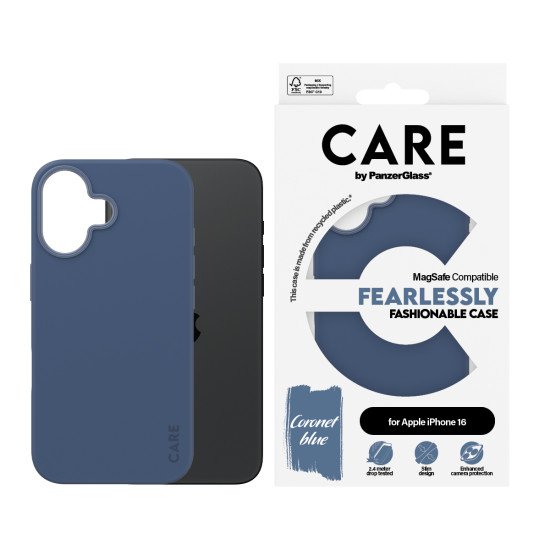 PanzerGlass CARE by PG Blue MagSafe iPhone16 6.1 coque de protection pour téléphones portables Housse Transparent