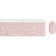 Logitech MK470 Slim Combo clavier Souris incluse RF sans fil AZERTY Français Rose