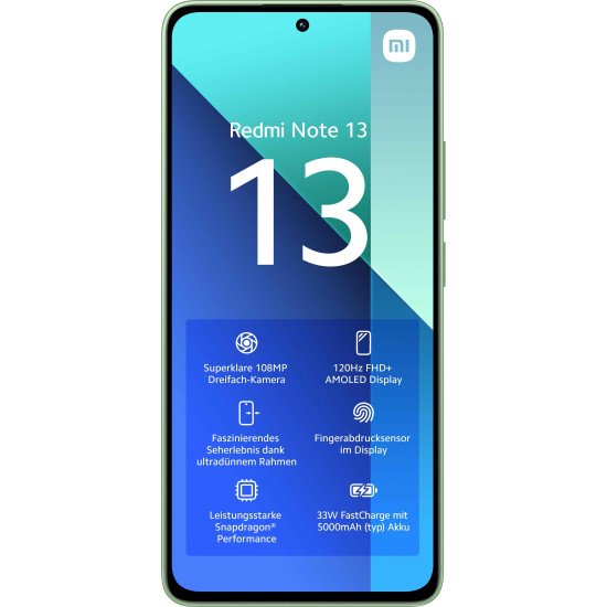 Xiaomi Redmi Note 13 16,9 cm (6.67") Double SIM Android 13 4G USB Type-C 6 Go 128 Go 5000 mAh Vert, Couleur menthe