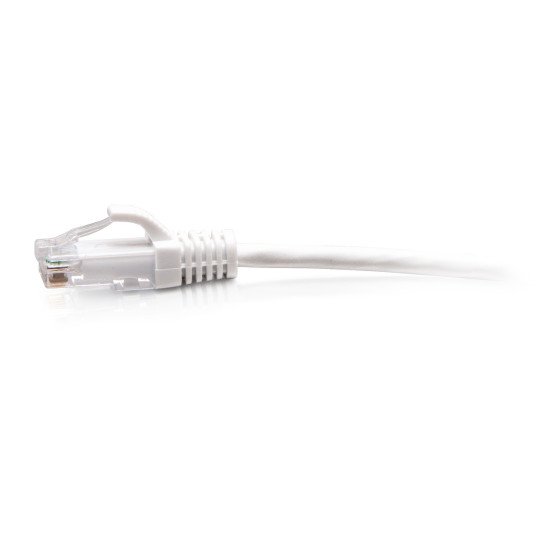 C2G Câble de raccordement Ethernet fin Cat6a non blindé (UTP) avec protection anti-accrochage de 0,9 m - Blanc