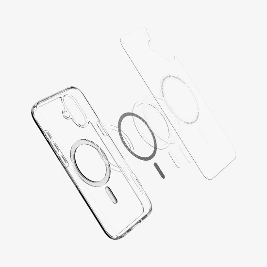 Spigen Crystal Hybrid MagFit coque de protection pour téléphones portables 17 cm (6.7") Housse Transparent, Blanc