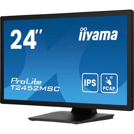 iiyama ProLite T2452MSC-B1AG écran PC 60,5 cm (23.8") 1920 x 1080 pixels Full HD LED Écran tactile Noir