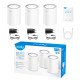 Cudy M3000 3-PACK système Wi-Fi maillé Bi-bande (2,4 GHz / 5 GHz) Wi-Fi 6 (802.11ax) Gris, Blanc 1 Interne