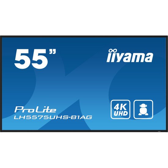 iiyama ProLite Écran plat de signalisation numérique 138,7 cm (54.6") LCD Wifi 500 cd/m² 4K Ultra HD Noir Intégré dans le processeur Android 11 24/7