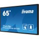 iiyama TF6539AS-B1AG affichage de messages Écran plat de signalisation numérique 163,8 cm (64.5") LED 500 cd/m² 4K Ultra HD Noir Écran tactile Intégré dans le processeur Android 24/7