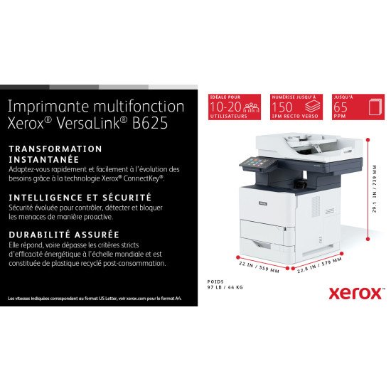 Xerox VersaLink B625V_DN imprimante multifonction Laser A4 1200 x 1200 DPI 65 ppm