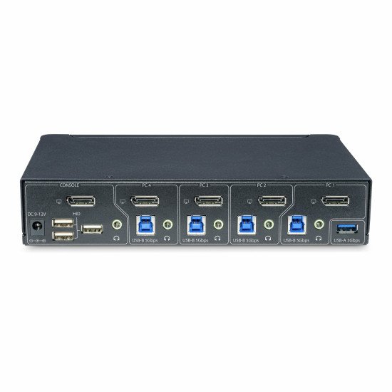 StarTech.com Switch KVM DisplayPort 4 Ports, Moniteur Unique 4K 60Hz, 6 Ports USB, Commutation par Touche de Raccourci et Bouton-Poussoir, DisplayPort 1.2, Commutateur KVM, Indépendant de l'OS, Conforme TAA