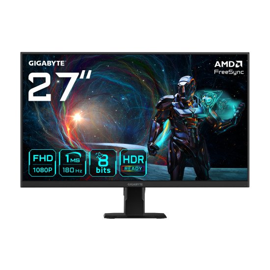 GIGABYTE GS27FA Moniteur de jeu 27" FHD - 1920 x 1080, 180Hz, 1ms, 300 cd/m², FreeSync, HDR Ready, HDMI 2.0