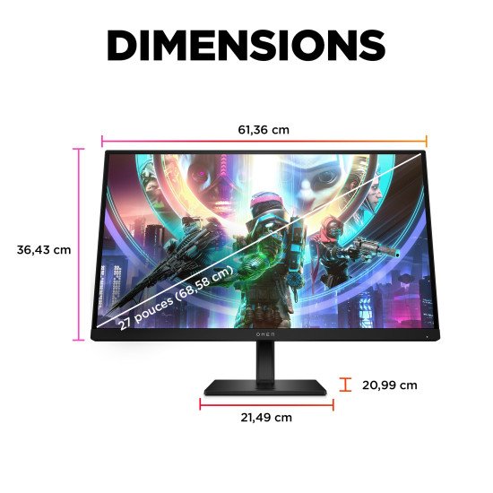 OMEN by HP Écran gamer QHD 240 Hz OMEN 27 pouces - OMEN 27qs