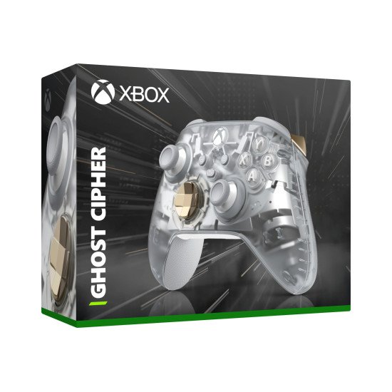 Microsoft Ghost Cipher Or, Gris clair, Transparent Bluetooth/USB Manette de jeu Analogique/Numérique Android, PC, Xbox One, Xbox Series S, Xbox Series X, iOS