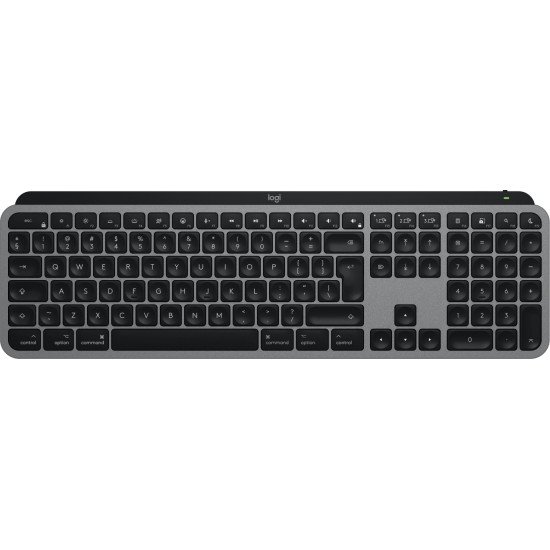 Logitech MX Keys S for Mac clavier Bureau RF sans fil + Bluetooth QWERTY US International Aluminium, Noir