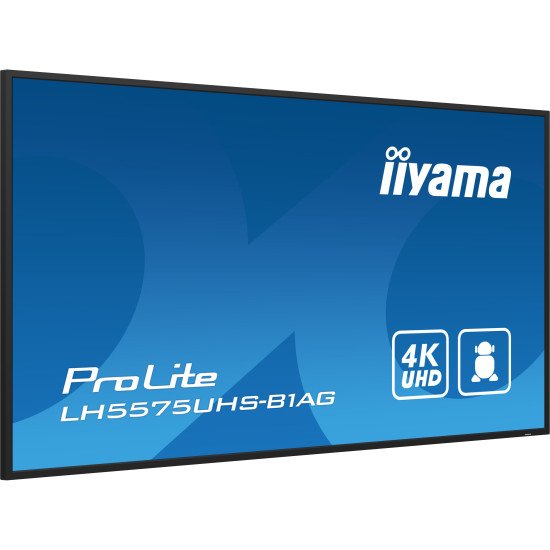 iiyama ProLite Écran plat de signalisation numérique 138,7 cm (54.6") LCD Wifi 500 cd/m² 4K Ultra HD Noir Intégré dans le processeur Android 11 24/7