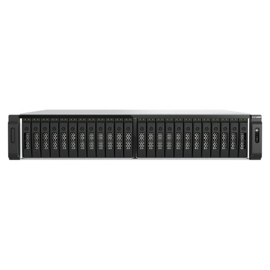 QNAP TS-H3077AFU-R7-64G NAS Rack (2 U) AMD Ryzen™ 5 64 Go DDR5 0 To QuTS hero Noir, Métallique