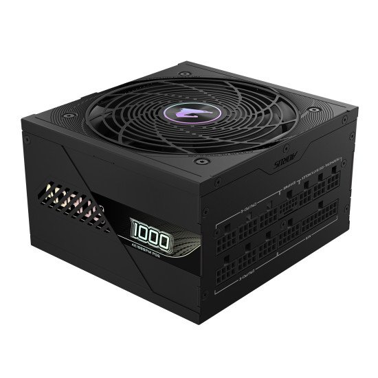 GIGABYTE AORUS ELITE P1000W ICE Alimentation - PCIe 5.0, 80 PLUS Platinum, Conception entièrement modulaire, Ventilateur de 120 mm, Compatible ATX 3.0, Prise EU