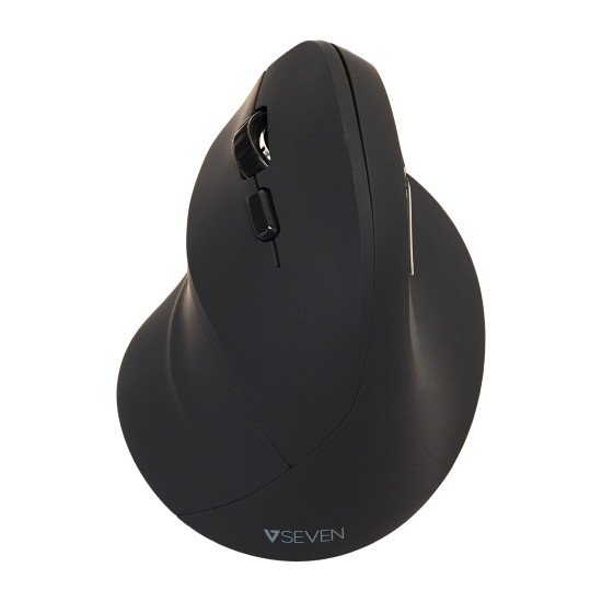 V7 Souris ergonomique verticale 2.4 Ghz pour gaucher MW400L - Noire - Connectivité sans fil - Interface USB