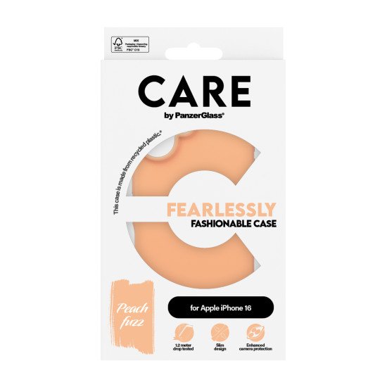 PanzerGlass CARE by PG Peachy iPhone16 6.1 coque de protection pour téléphones portables Housse Transparent