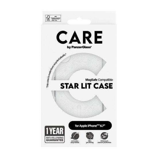 PanzerGlass CARE by PG White MagS iPhone16 6.7 coque de protection pour téléphones portables Housse Transparent