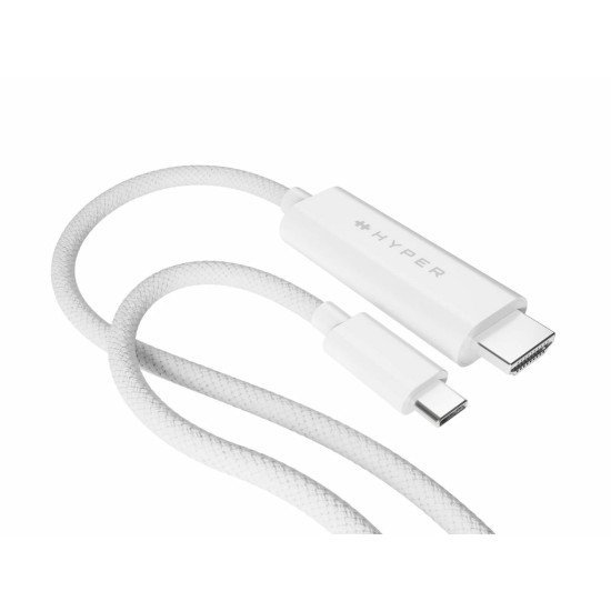 HYPER HD6007WHGL câble HDMI 2,5 m USB-C HDMI Type A (Standard) Blanc