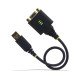 StarTech.com Câble USB vers Null Modem Série de 30cm, COM Retention, FTDI, Câble Adaptateur USB-A vers DB9 RS232, Vis/Écrous DB9 Interchangeables, Windows/macOS/Linux