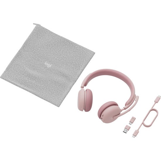 Logitech Zone Wireless 2 Casque Avec fil &sans fil Arceau Bureau/Centre d'appels USB Type-C Bluetooth Rose