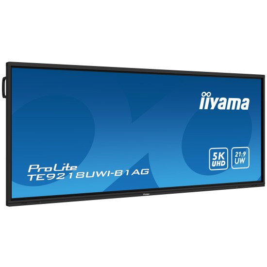 iiyama TE9218UWI-B1AG affichage de messages Écran plat interactif 2,32 m (91.5") LED Wifi 500 cd/m² 5K Ultra HD Noir Écran tactile Intégré dans le processeur Android 16/7