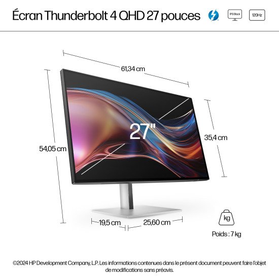 HP Series 7 Pro Écran QHD Thunderbolt 4 27 pouces - 727pu