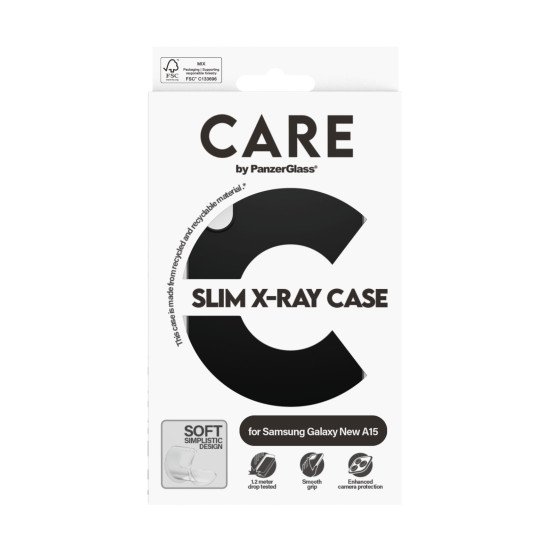 PanzerGlass CARE by PG Fash Case Black Sam New A15 coque de protection pour téléphones portables Housse Transparent