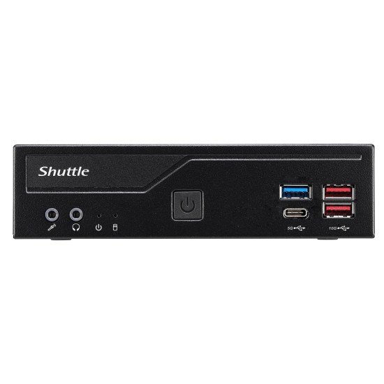 Shuttle Slim PC DH770 , S1700, 2x HDMI, 2x DP , 2x 2.5G LAN, 2x COM, 8x USB, 1x 2.5", 2x M.2, fonctionnement permanent 24/7, attaches VESA