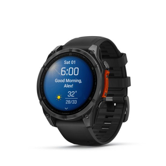 Garmin Fenix 8 3,56 cm (1.4") AMOLED 47 mm Numérique 454 x 454 pixels Écran tactile Noir Wifi GPS (satellite)