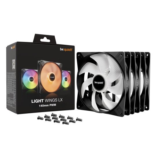 be quiet! LIGHT WINGS LX 140mm PWM 3-Pack Black Boitier PC Ventilateur 14 cm Noir 3 pièce(s)