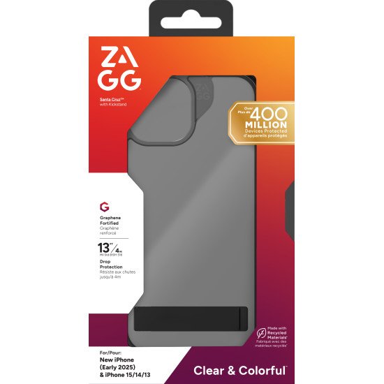 ZAGG Santa Cruz Kickstand coque de protection pour téléphones portables 15,5 cm (6.1") Housse Noir