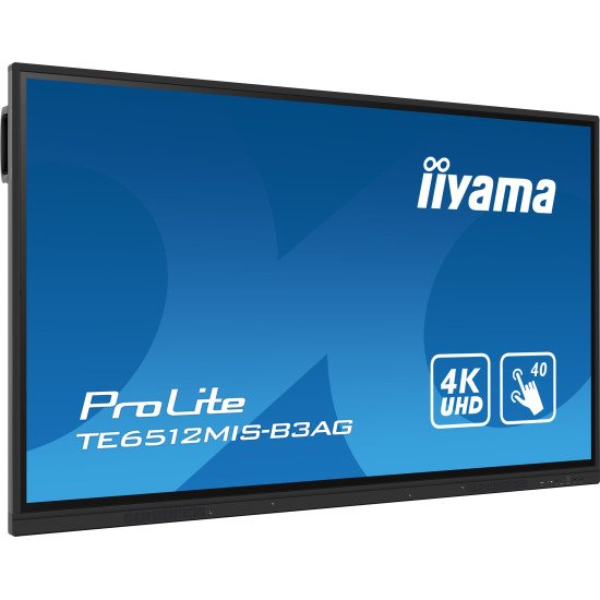 iiyama TE6512MIS-B3AG affichage de messages En forme de kiosk 165,1 cm (65") LCD Wifi 400 cd/m² 4K Ultra HD Noir Écran tactile Intégré dans le processeur Android 11 24/7