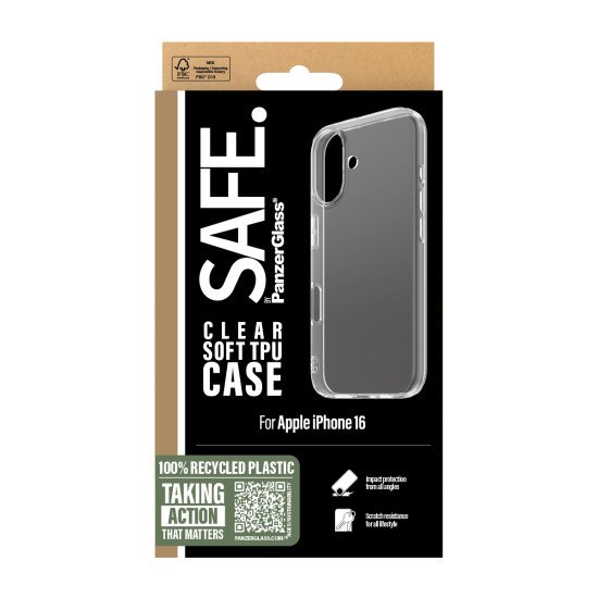 PanzerGlass SAFE by PG TPU Case 2024 6.1Inch TP coque de protection pour téléphones portables Housse Transparent