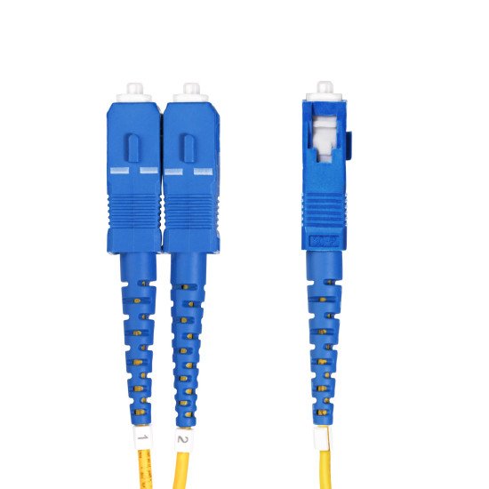 StarTech.com Câble Fibre Optique de 30m Duplex Monomode LC vers SC(UPC) OS2, 9/125µm, 100G, Cordon Fibre Optique, Insensible à la Courbure, Faible Perte d'Insertion, Cordon Patch Fibre LSZH