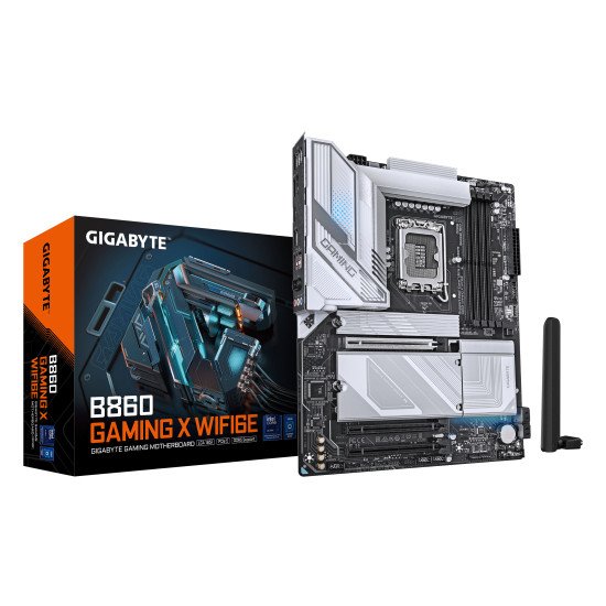 GIGABYTE B860 GAMING X WIFI6E Carte mère - Processeurs Intel Core Ultra, VRM 12+1+2+1 phases, jusqu'à 9066MHz DDR5, 1xPCIe 5.0 + 2xPCIe 4.0 M.2, LAN 2,5 GbE, WIFI 6E, USB4