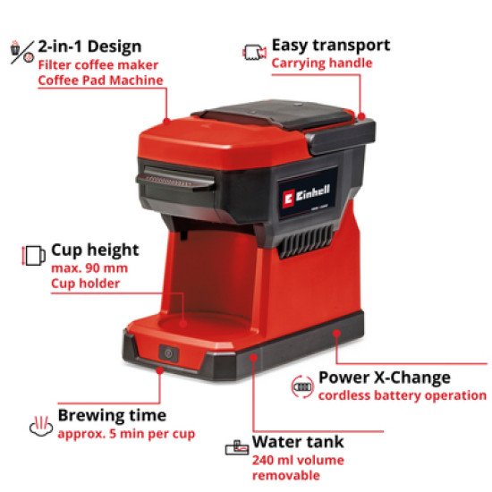 Einhell TE-CF 18 Li-Solo Semi-automatique 0,24 L