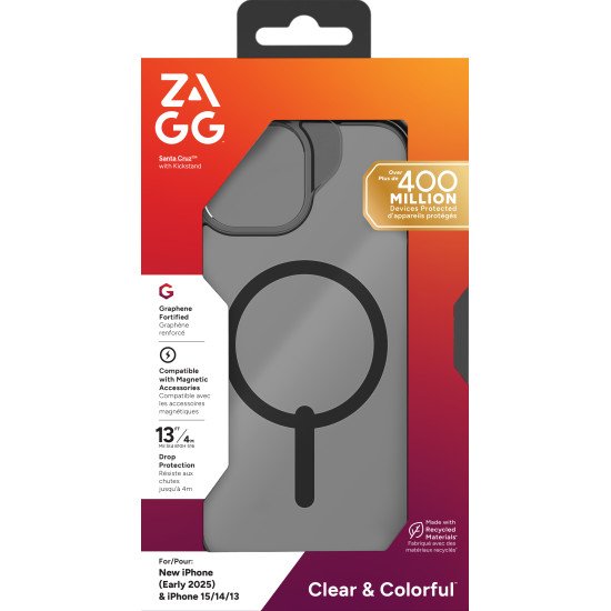 ZAGG Santa Cruz Snap coque de protection pour téléphones portables 15,5 cm (6.1") Housse Noir