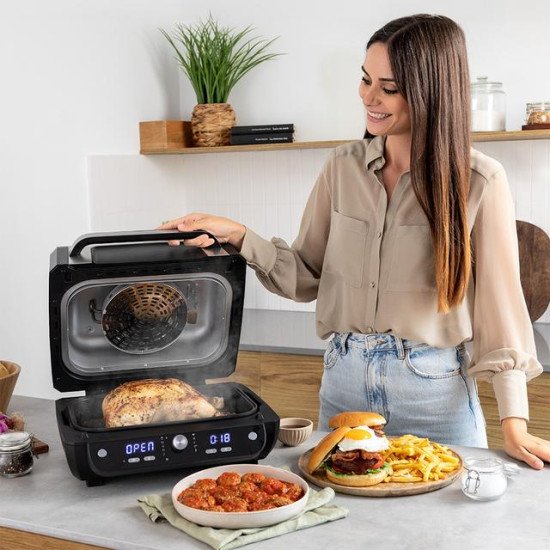 Cecotec Cecofry FireDome 8000 Pro Unique 8 L Autonome 1700 W Friteuse d'air chaud Noir, Acier inoxydable