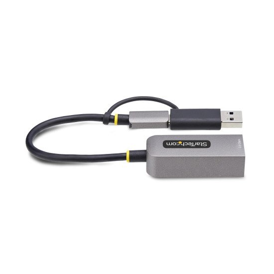 StarTech.com Adaptateur 2.5GbE USB-C vers Ethernet avec Convertisseur USB-A, NBASE-T NIC, USB 3.0 Type-C 2.5/1G Réseau Multi Speed, Compatible Thunderbolt, Windows & Mac