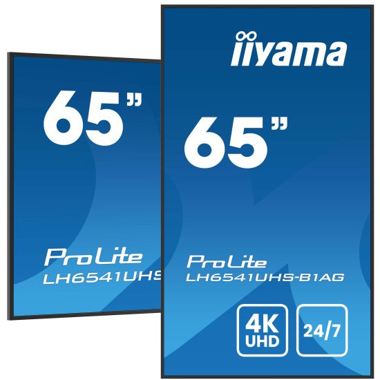 iiyama LH6541UHS-B1AG affichage de messages 163,8 cm (64.5") LCD 500 cd/m² 4K Ultra HD Noir 24/7